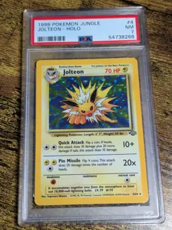 1999 Pokemon Jungle Jolteon Holo 4/64 PSA 7 NM - Image 1