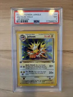 Pokemon Jungle Jolteon 1st Edition Holo 4/64 PSA 7 NM - Image 1