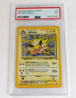 1999 Pokemon Jolteon Jungle Unlimited Holo Rare 4/64 PSA 7 NM Recently Graded - Image 1