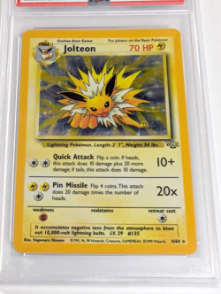 1999 Pokemon Jolteon Jungle Unlimited Holo Rare 4/64 PSA 7 NM Recently Graded - Image 2