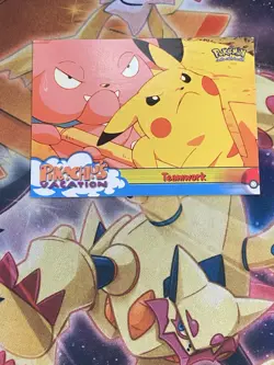 TEAMWORK #54 - Black LOGO - NON-HOLO - Topps POKEMON CARD - NM/LP - Image 1