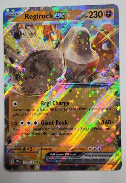 Regirock ex Double Rare Full Art Holo 101/182 Sv10 Destined Rivals Pokemon TCG - Image 1