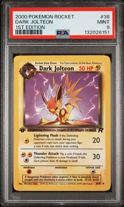 2000 POKEMON ROCKET 1ST EDITION #38 DARK JOLTEON PSA 9 - Image 1