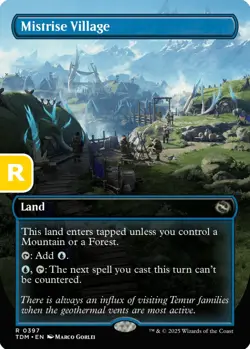 MTG Mistrise Village Tarkir Dragonstorm Rare Land Borderless NM - Image 1