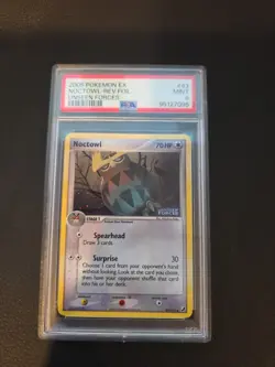 Pokemon EX 2005 Unseen Forces Noctowl Reverse Holo Foil Card #43/115 PSA 9 Mint - Image 1