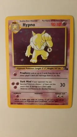 Hypno 8/62 Fossil Set Rare Holo Pokemon Card WOTC 1999 - Excellent - Image 1