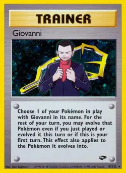 Giovanni - 18/132 - Pokemon Gym Challenge Unlimited Holo Rare Card WOTC NM - Image 1