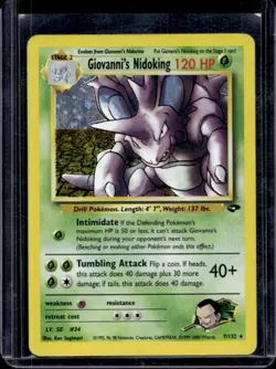 2000 Pokemon Gym Challenge Giovanni's Nidoking Holo Rare #7/132 - Image 1