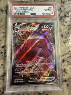 Pokemon 2021 Fusion Strike Gengar VMAX Ultra Rare Card 157/264 PSA 10 - Image 1