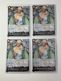 St. Ethanbaron V. Nusjuro OP13-080 Carrying On His Will 4 Foil Card Play Set - Image 1