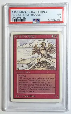 1993 Magic The Gathering Unlimited Roc of Kher Ridges PSA 7 NM! - Image 1