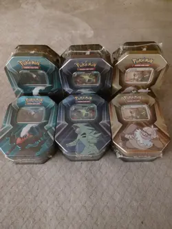 2024 Pokemon TCG Triple Whammy Tins 2 Complete Full Art Sets Brand New Sealed - Image 1