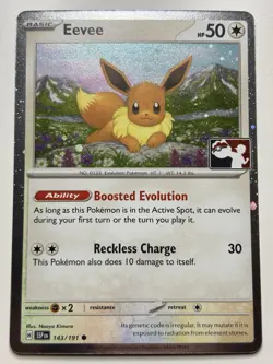 Eevee 143/191 NM Cosmos Holo STAMPED SSP [Play! Pokemon Prize Pack Series 7] - Image 1