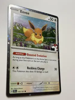 Eevee 143/191 NM Cosmos Holo STAMPED SSP [Play! Pokemon Prize Pack Series 7] - Image 2
