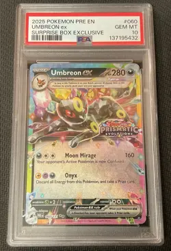 UMBREON EX Surprise Box Promo #060 PSA 10 GEM 2025 Pokemon Prismatic Evolutions - Image 1