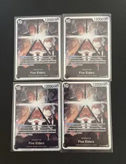 4x Five Elders OP13-082 Playset - One Piece TCG - ENGLISH NM In-Hand - Image 1