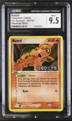 (2005) EX Deoxys Numel 68/107 Reverse Holo Pokemon Card CGC 9.5 MINT+ - Image 1