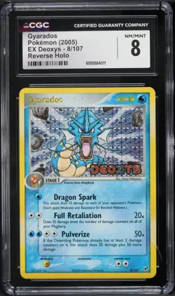CGC 8 Gyarados Reverse Holo Rare EX Deoxys 2005 Pokemon Card #8 - Image 1