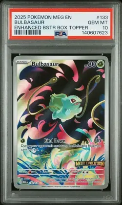 Pokemon Mega Evolutions Bulbasaur 133/132 Enhanced Topper Promo Stamped PSA 10 - Image 1