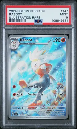 2024 POKEMON SCR EN-STELLAR CROWN ILLUSTRATION RARE #147 RABOOT PSA 9 - Image 1