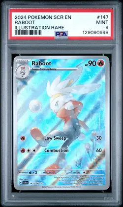 2024 POKEMON SCR EN-STELLAR CROWN ILLUSTRATION RARE #147 RABOOT PSA 9 - Image 1