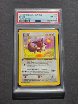 Pokemon PSA 8 1ST EDITION JUNGLE SET EEVEE 51/64 - NM/MINT - Image 1