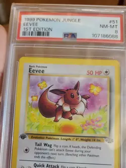 1999 POKEMON JUNGLE EEVEE 1st EDITION #51 PSA 8 NM-MT 107186088 - Image 3