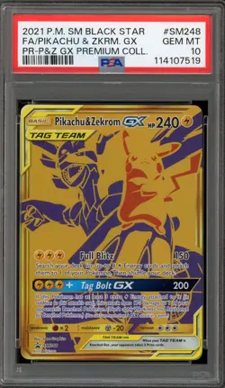 Pokemon Pikachu & Zekrom GX Premium Coll. Full Art Promo SM248 PSA 10 Gem Mint - Image 1