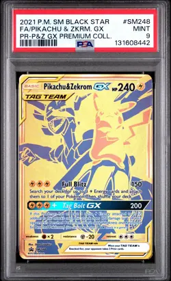 2021 POKEMON SM BLACK STAR PROMO #SM248 FULL ART/PIKACHU & ZEKROM GX PSA 9 MINT - Image 1