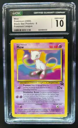 1999 Pokemon Wizards Black Star Promos Mew #8 CGC 10 - Image 1