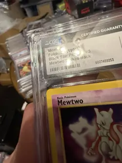 MEWTWO 1999 POKEMON THE FIRST MOVIE BLACK STAR PROMOS B #3 CGC 8 - Image 2