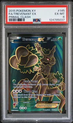2015 POKEMON XY PRIMAL CLASH #145 FULL ART/TREVENANT EX PSA 6 - Image 1