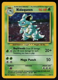 Nidoqueen 7/64 NO Symbol Rare Jungle Holo Pokemon - Image 1