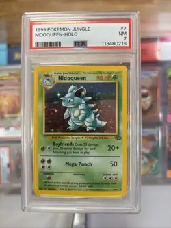 1999 POKEMON JUNGLE 7/64 NIDOQUEEN HOLO RARE PSA 7 - Image 1