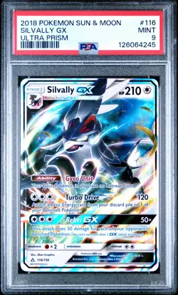 2018 POKEMON SUN & MOON ULTRA PRISM #116 SILVALLY GX PSA 9 - Image 1