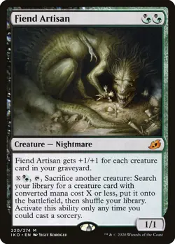 MTG Magic the Gathering Fiend Artisan (220/427) Ikoria Lair of Behemoths LP - Image 1