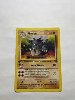 Pokemon TCG Rhydon Jungle 1st Edition Uncommon Card 45/64 LP Condition - Image 1