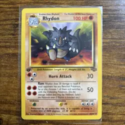 Pokemon TCG Rhydon Jungle 1st Edition Uncommon Card 45/64 LP Condition - Image 1