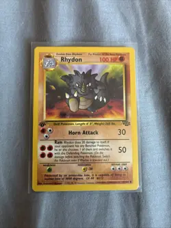 1st Edition Rhydon Pokemon Card TCG 1999 Jungle WOTC 45/64 - Image 1