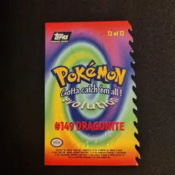 1999 Topps Pokemon the First Movie Dragonite E12 of 12 Die-Cut - Image 5