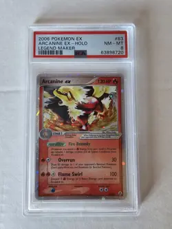 Pokemon Arcanine ex Ultra Rare Holo 83/92 Legend Maker PSA 8 2006 - Image 1