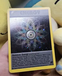 Rainbow Energy Holo Rare 17/82 Vintage 2000 Team Rocket Set Pokemon TCG WOTC - Image 3