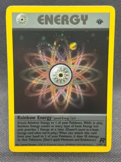 2000 POKEMON TCG CARD RAINBOW ENERGY 1ST EDITION TEAM ROCKET HOLO 17/82 - Image 1