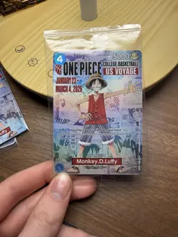 Bandai Namco Monkey.D.Luffy Promo Card One Piece CCG US Voyage Gonzaga - Image 1