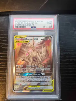 PSA 9 Cosmic Eclipse Arceus/Dialga/Palkia GX 221/236 Alt Art Pokemon - Image 1