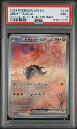GREAT TUSK EX #246 SPECIAL ILLUSTRATION RARE 2023 POKEMON SCARLET & VIOLET PSA 9 - Image 1