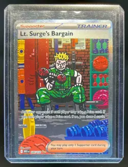 2025 Pokemon Mega Evolution Lt Surges Bargain Special Illustration Rare #185/132 - Image 1