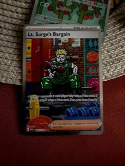 2025 Pokemon Mega Evolution Lt Surges Bargain Special Illustration Rare #185/132 - Image 1