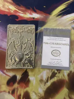 Pokemon 1999 Burger King Charizard Gold Plated Card With Coa - Image 1