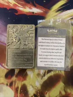 Pokemon 1999 Burger King Charizard Gold Plated Card With Coa - Image 2